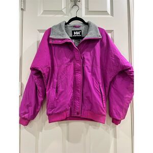 Vintage Helly Hansen Women's Pink Jacket S Fleece-Lined Full Zip